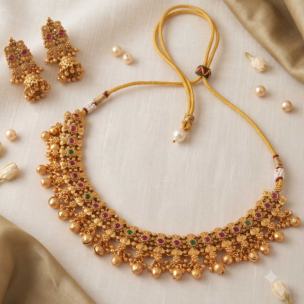 Amazing high gold stone necklace set