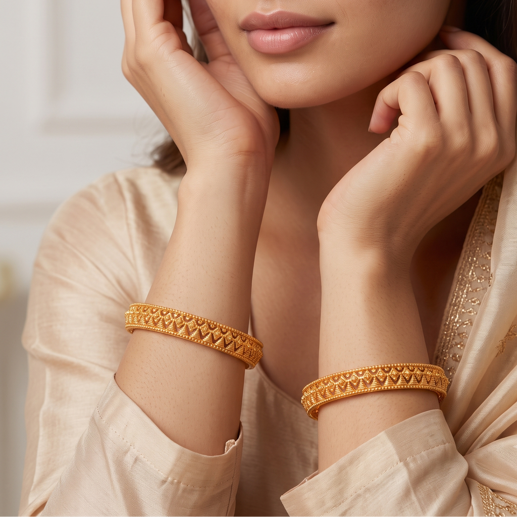 Beautiful plain sleek bangle set