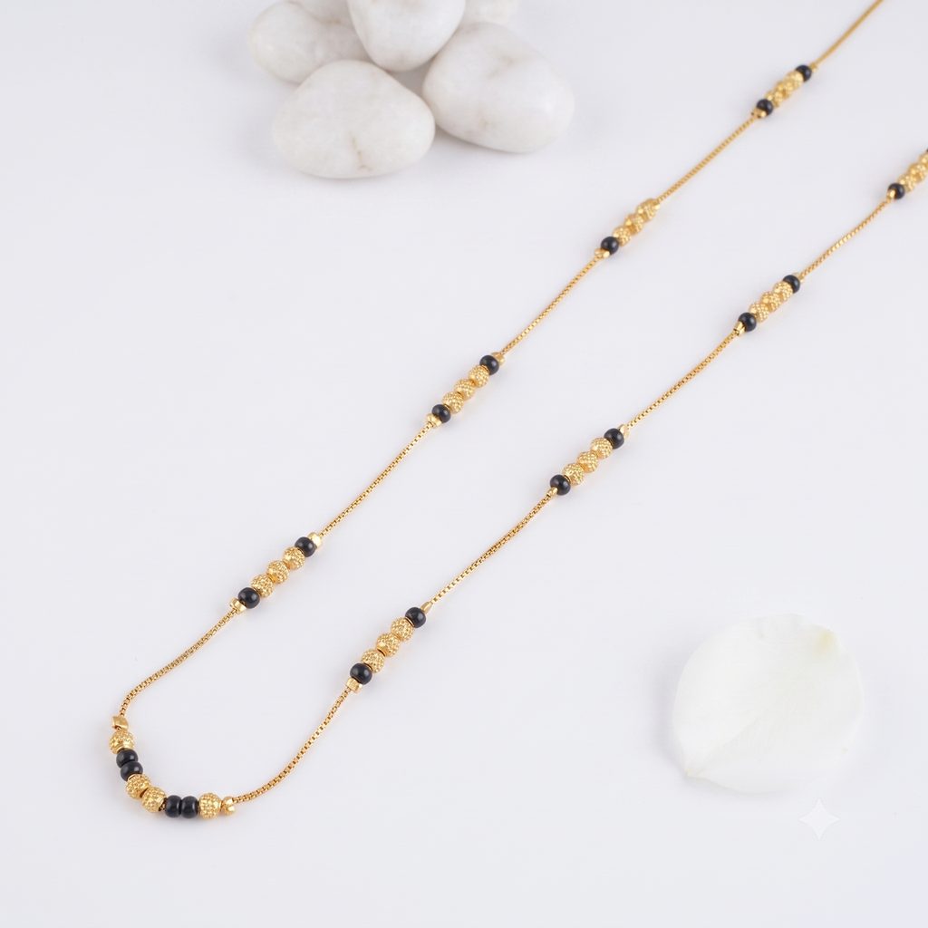 Sleek balls gold plated mangalsutra
