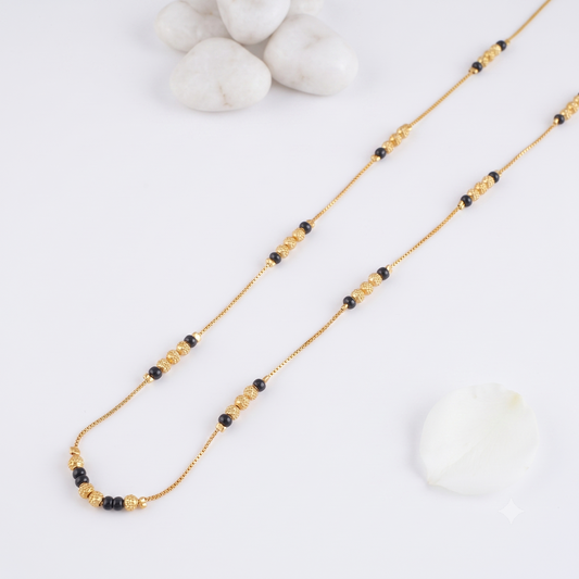 Sleek balls gold plated mangalsutra