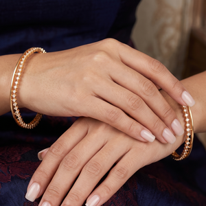 Amazing single line cz diamond bangle set for women