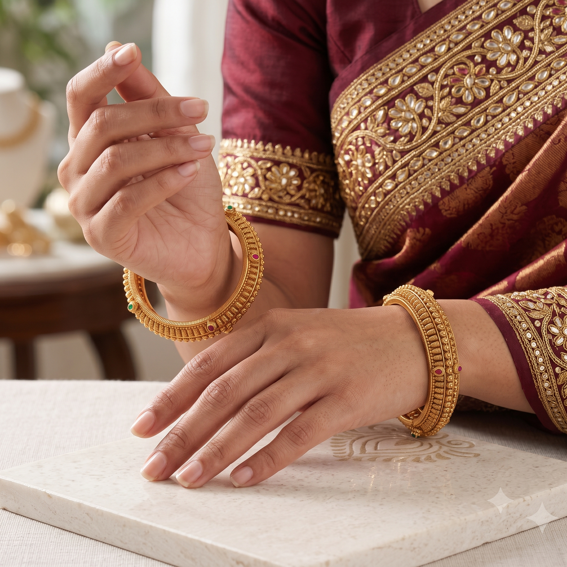 Stunning high gold plated bangle set
