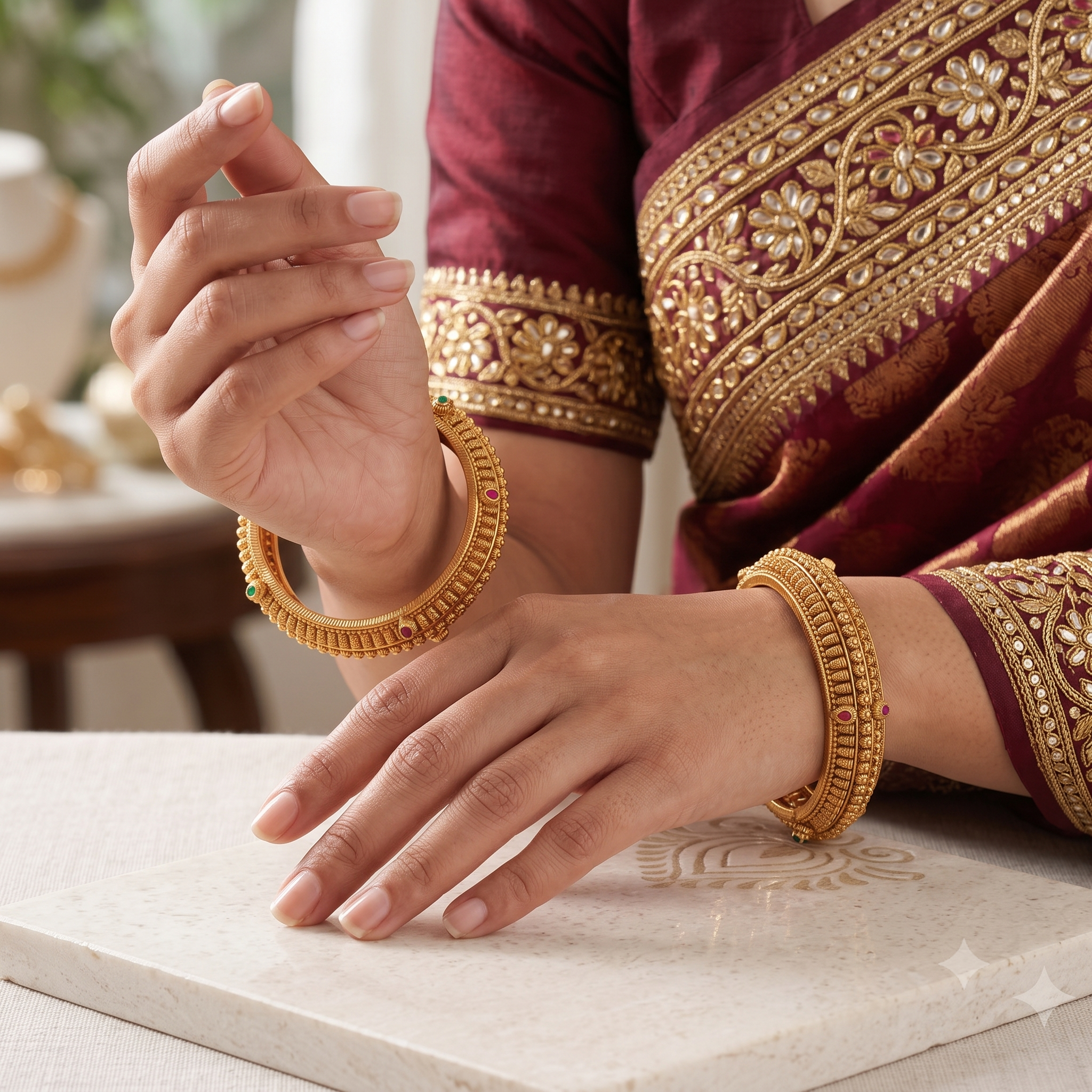 Stunning high gold plated bangle set