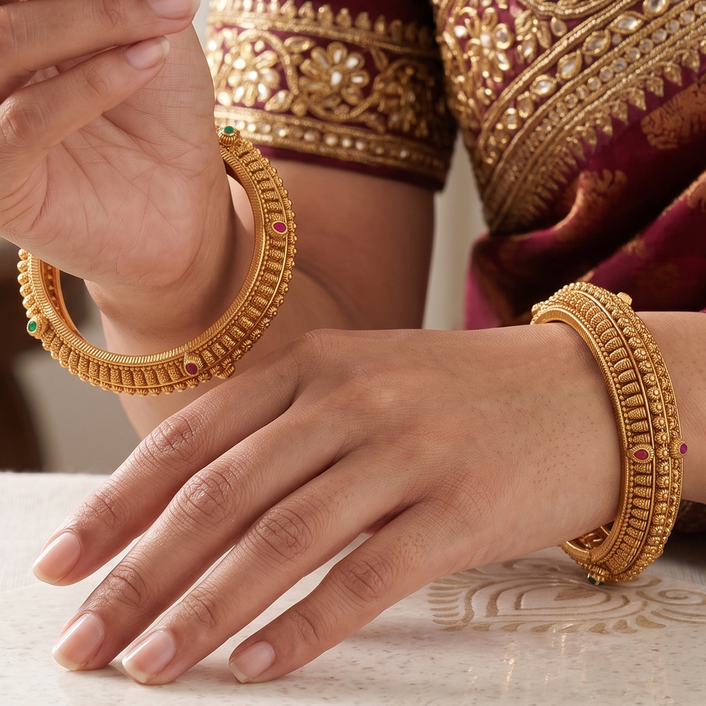 Stunning high gold plated bangle set