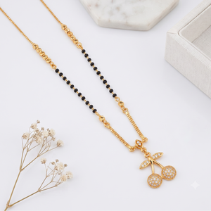 Gold plated cherry charm mangalsutra