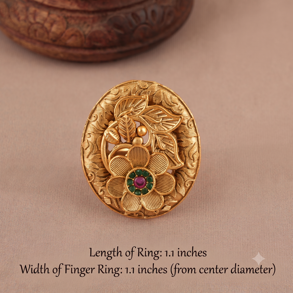 Beautiful oval yellow gold stone finger ring
