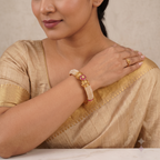 Gorgeous gold plated pearl openable kada