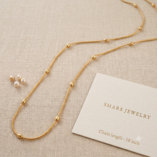 Sleek gold plated solid chain