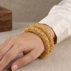 Stunning antique gold high polish bangle set