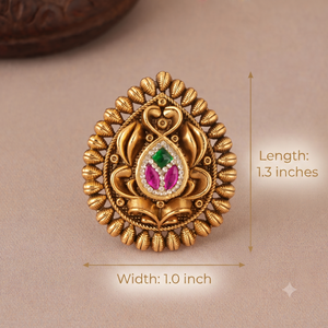 Gorgeous antique gold multicolor finger ring