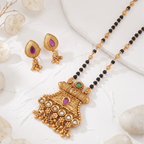 Stunning kundan antique gold mangalstura set