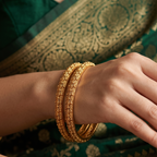 Cute sleek plain gold plated bangle set