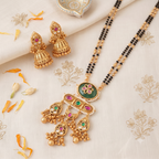 Long amazing antique gold rajwadi magalsutra set