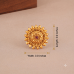Cute antique gold plated stone finger ring