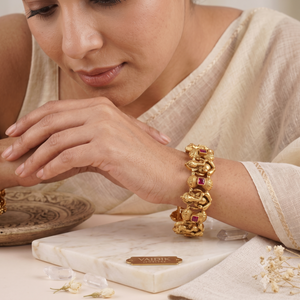 Antique gold finish Ganesh kada bangle