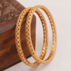 Gold plated suheri jaal bangle set