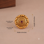 Cute antique gold plated carved finger ring