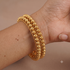 Plain antique gold ball bangle set