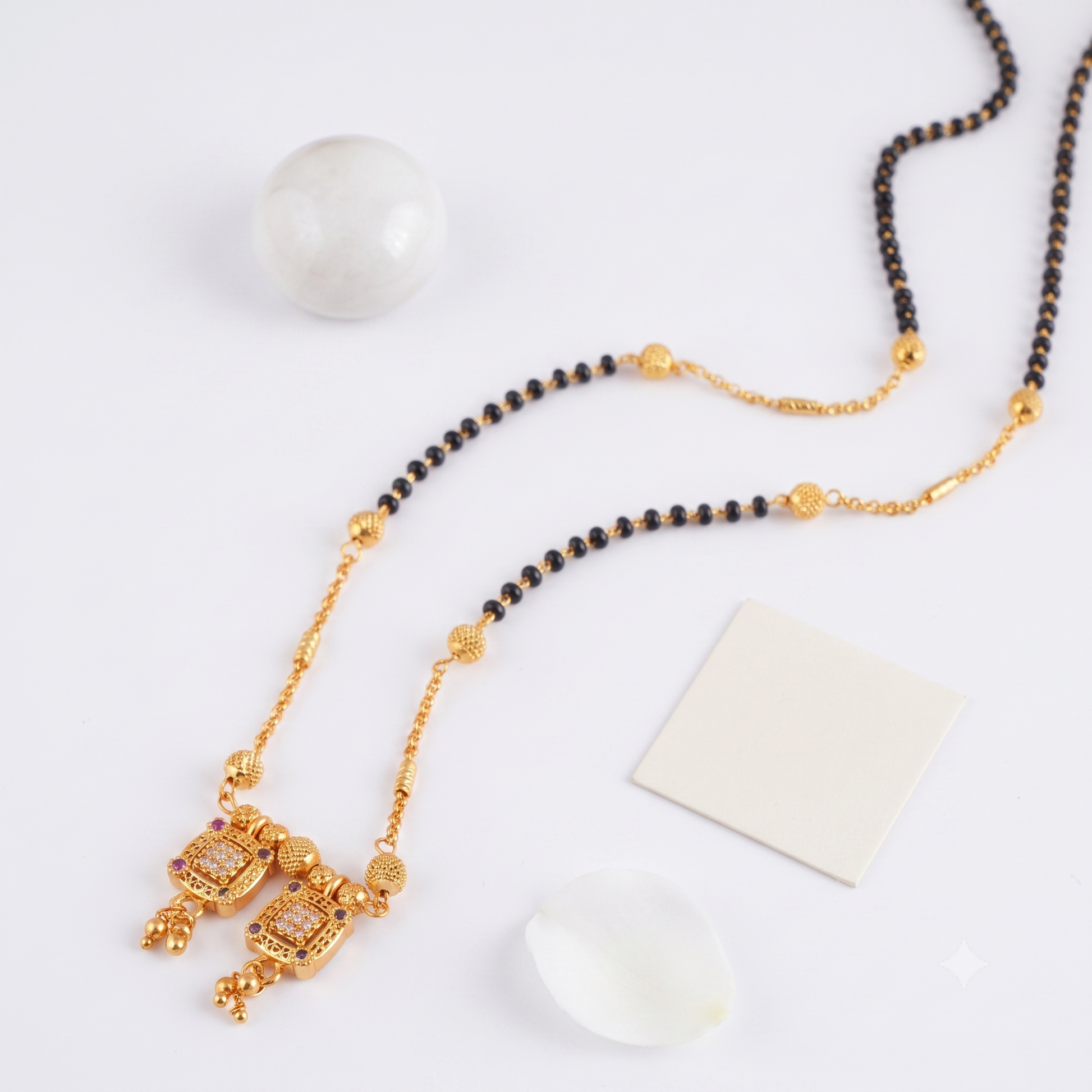 Elegant diamond gold plated mangalsutra