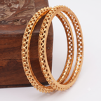 Elegant plain antique gold bangle set