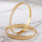 Beautiful gold plated dual tone bangle set