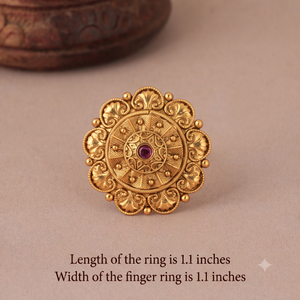Stunning cocktail antique gold adjustable finger ring for women