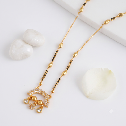 Sleek gold plated diamond mangalsutra