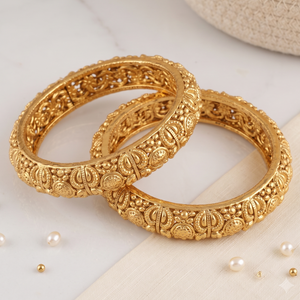 Stunning antique gold high polish bangle set