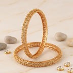 Cute sleek plain gold plated bangle set