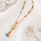 Elegant stone drop gold plated mangalsutra