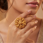 Stunning antique gold krishna finger ring