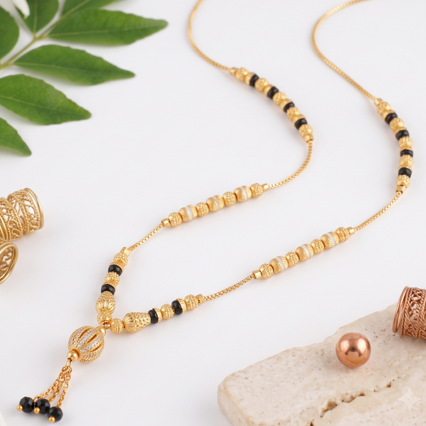 Elegant ball drop gold plated mangalsutra