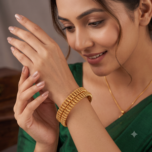 Plain antique gold traditional bangle set