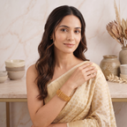 Stunning floral antique gold kada bangle