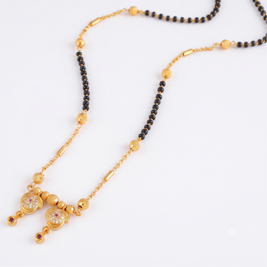 Gold plated diamond mangalsutra