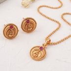 Cute elegant maa lakshmi pendant set I Temple Jewellery