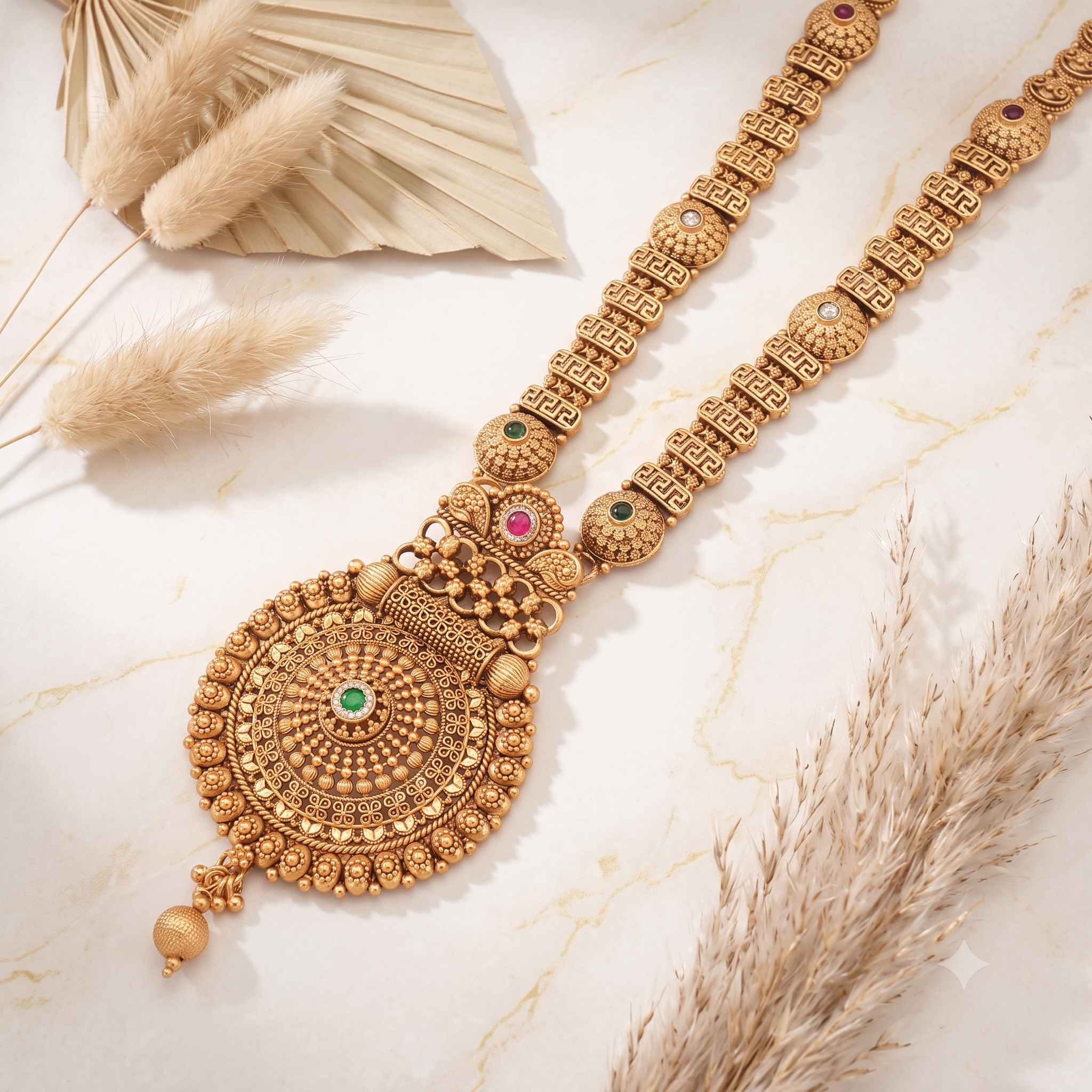 Beautiful antique gold heritage necklace set