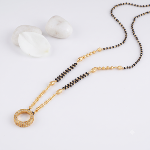 Elegant Diamond gold plated round mangalsutra