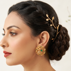 Antique Gold Stone Peacock Stud Earring