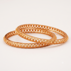Elegant plain antique gold bangle set