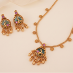 Stunning antique gold stone pendant set