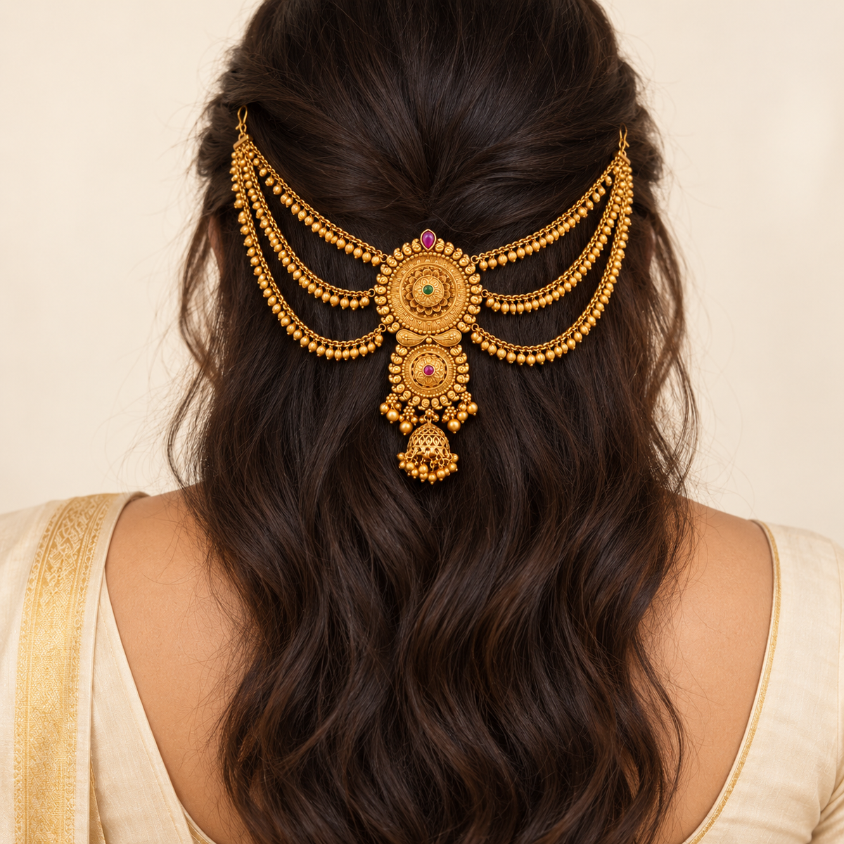 Antique Gold Beaded Hair Accessory