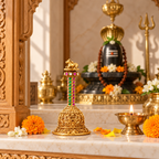 Nandi Ruby Emerald Gold Pooja Bell