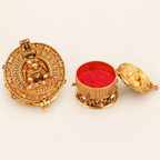 Stunning antique gold nandi sindoor box