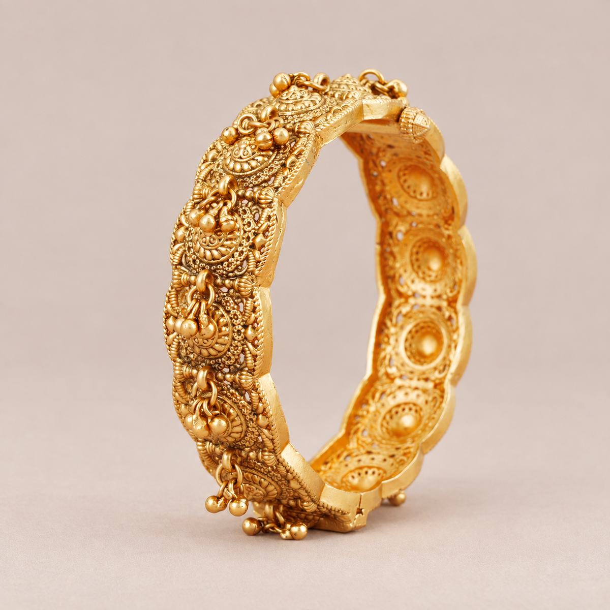 Stunning antique gold ghungroo kada