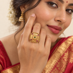 Beautiful antique gold stone finger ring