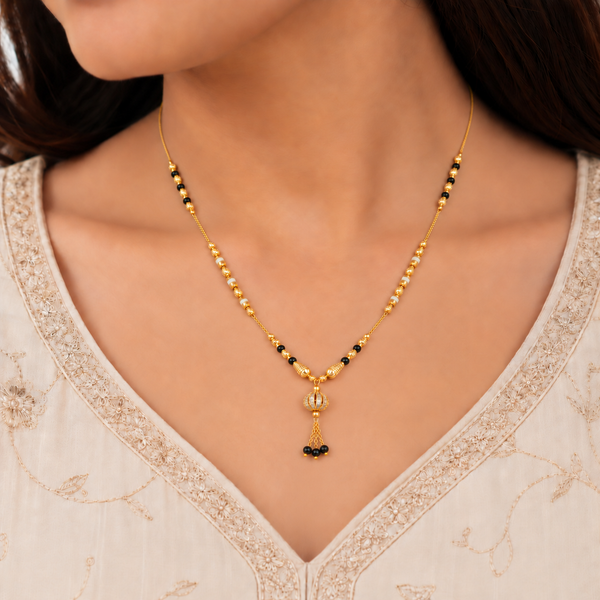 Elegant ball drop gold plated mangalsutra