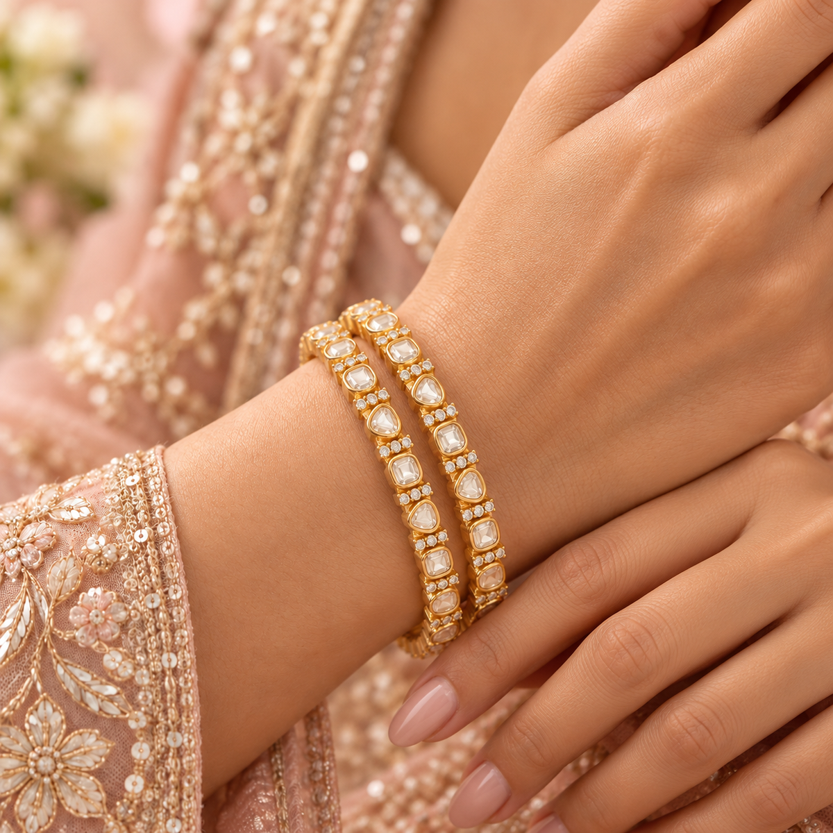 Polki Kundan Bangle Set of 2