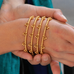 Plain gold kashmiri bangle set (set of 4)