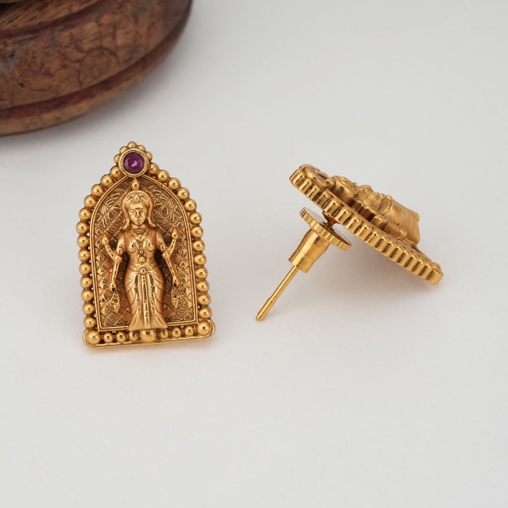 Beautiful maa lakshmi gold stud earring